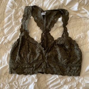 Wishlist dark green lace bralette small